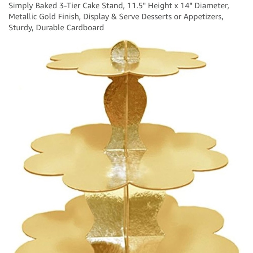 Two New Gold S!MPLY BAKED Three Tier Cake Stands - Picture 5 of 6